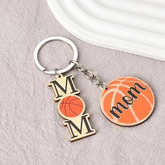 Wooden Basketball Mom Keychain - Picture 3 of 5